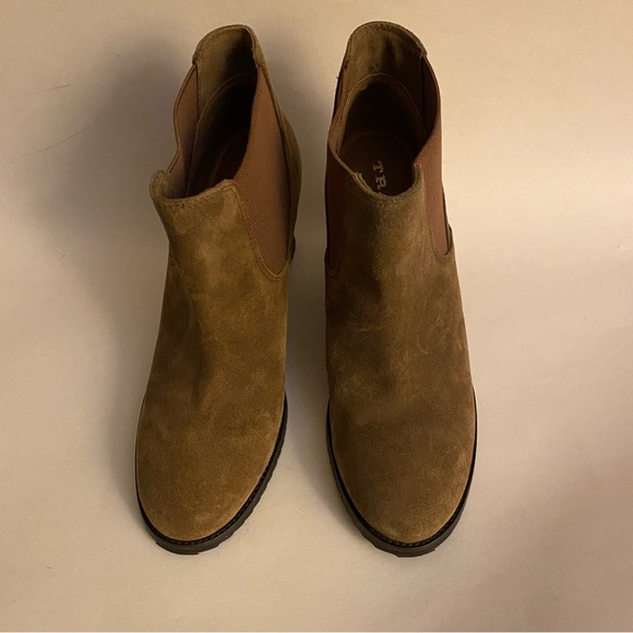 Trask Tatom brown suede wedge ankle bootie boots 8.5 - Picture 11 of 11